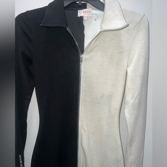 *flawed* Anthropologie Ciebon Zip Front Colorblock Midi Dress - Picture 3 of 13